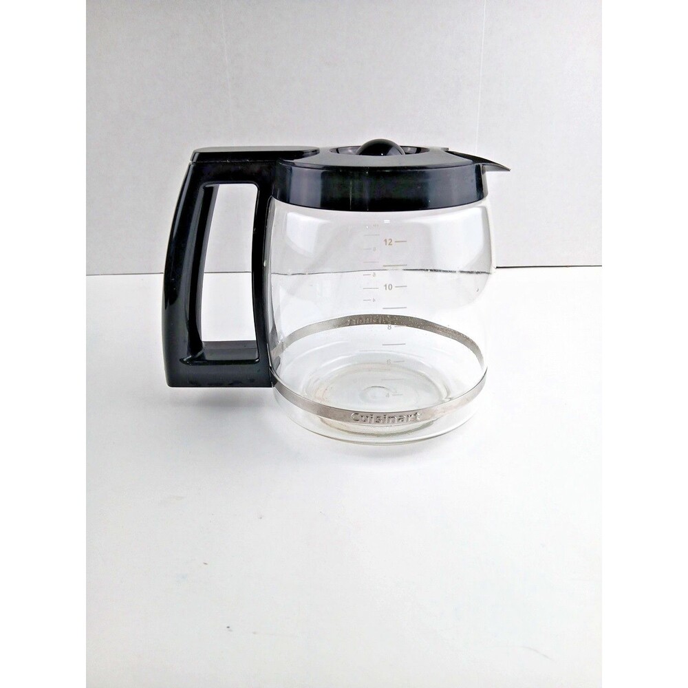 Cuisinart 12 Cup Coffee Maker Replacement Carafe Glass Pot Black w Lid